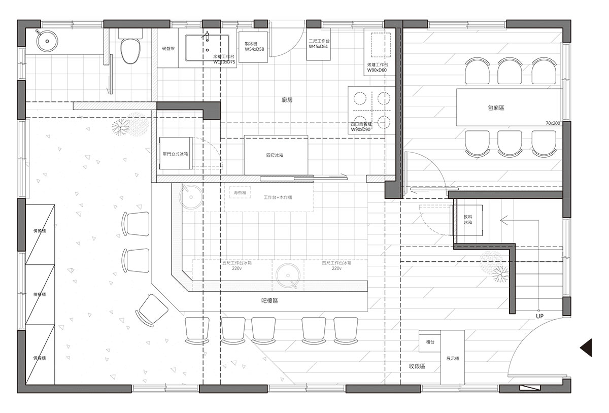 莎若設計_台中鈺日式料理店平面圖