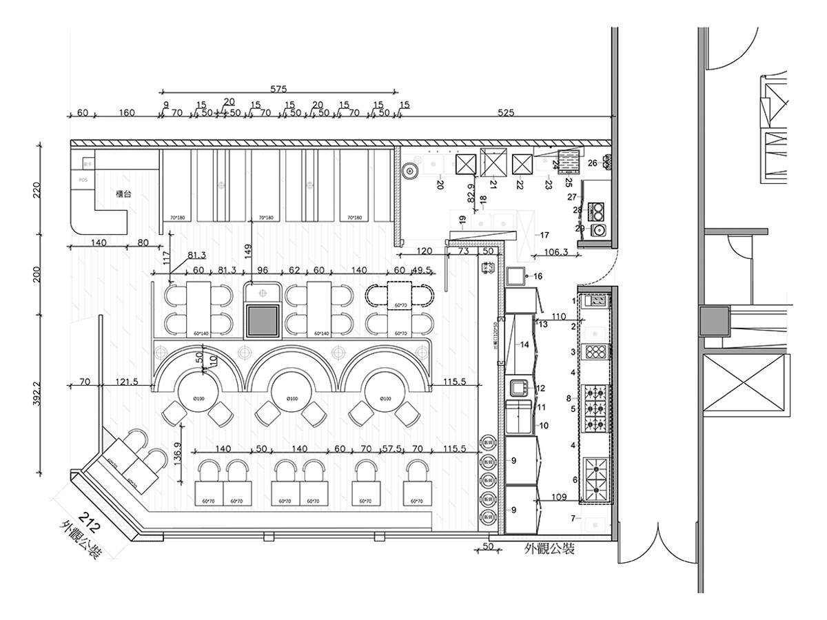 莎若設計_姥姥酸菜魚平面圖